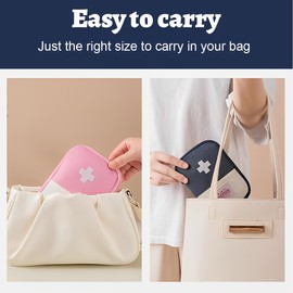 AFCJLTO 2 Stück Reiseapotheke Tasche, Medikamententasche, Mini Erste Hilfe Tasche Leer Medizin Aufbewahrungstasche Tragbar Medikamententasche für Schule Büro Outdoor Reisen(Marineblau, Rosa)