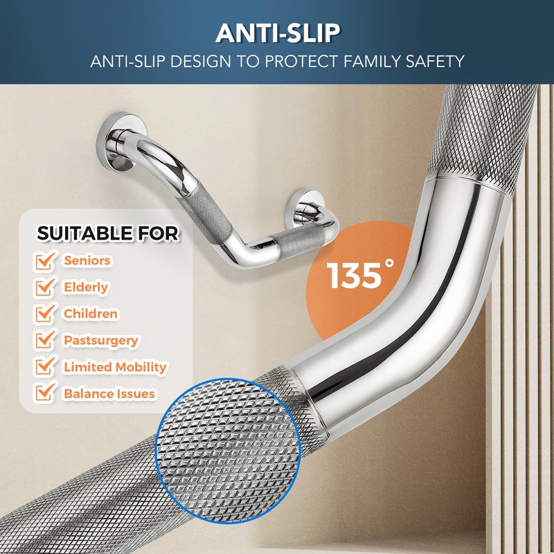 Grab Bars for Bathtubs and Showers- 1-1/4 x 16 Angled