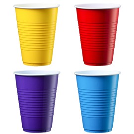 Comfy Package [240 Count] 16 oz. Disposable Party Plastic Cups - Assorted Colors Drinking Cups