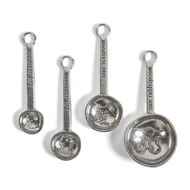 Crosby & Taylor Farm to Table 4-piece Pewter Measuring Spoon Set, Lead-Free, Handmade in the USA