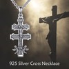 CUPENDA Caravaca Cross Necklace 925 Sterling Silver Jesus Cross Pendant