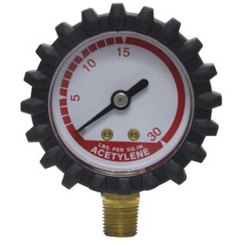 Uniweld G15D 1-1/2-Inch 30 PSI Acetylene Replacement Delivery Gauge with Protective Rubber Gauge Boots