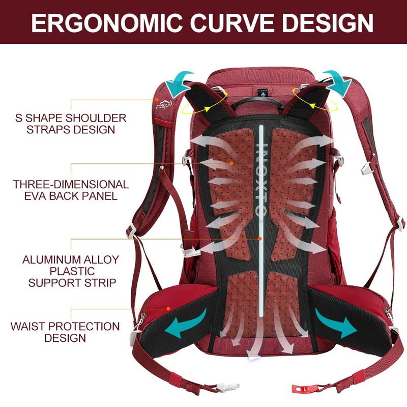 35L Hiking Backpack with 3Lwater bladder, INOXTO Camping Backpack with