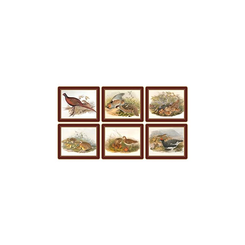Lady Clare Gould Game Birds Coasters - Set of 6