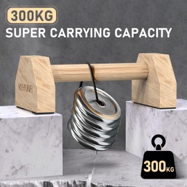 HSYFUNA Wooden Push Up Handles, Push-up Bar for Muscle Training and Strength Training, Non-Slip Handles, Handstand Handles for Indoor and Outdoor Use