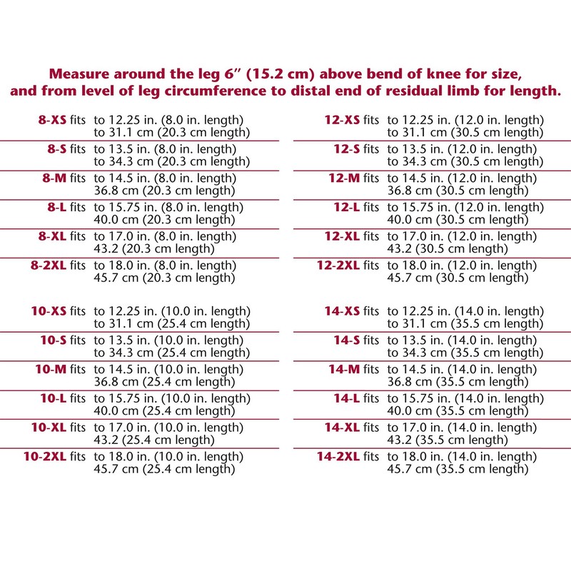 Below Knee BK Stump Shrinker, Limb Compression, Amputee Care, Medium