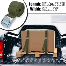 X AUTOHAUX 4pcs 3.3ft Cargo Tie Down Straps Heavy Load Lashing Straps Travel Luggage Strap Adjustable with Cam Lock Buckle for Car Truck Army Green