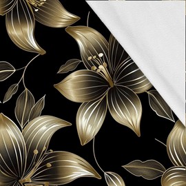 HEKO PANELS Softshell Fabric Sold by the Metre Outdoor Fabric Waterproof with Fleece Fabric for Sewing Sewing Fabrics Windproof for Jacket Hiking Sports Jumpsuit Flowers 1 Metre 145 x 100 cm