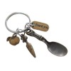 Bronze Serving Spoon Charm Keychain with Carrot, Apple, and Thank