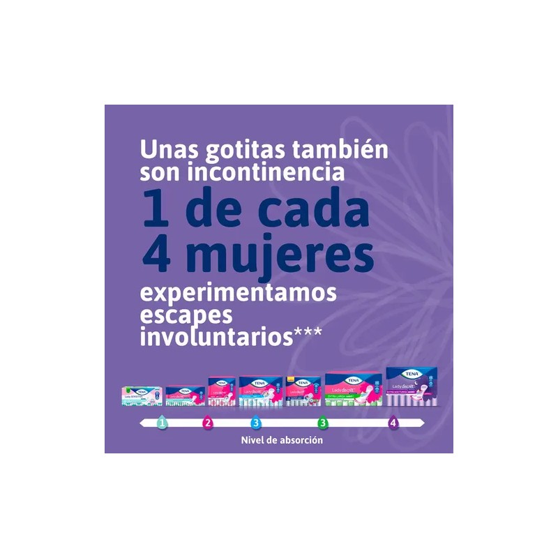 Toallas para incontinencia TENA Lady Discret Extra Nocturna 8 Piezas