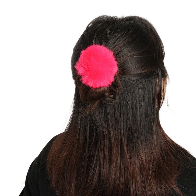 2pcs Pom Pom Elastic Hair Tiles/Ties - Flurry Ball Ponytail