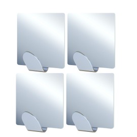 4 Pack Adhesive Hooks Hanger for Wall Stainless Steel Strong Waterproof Stick On Wall Hangers Sticky Hooks for Hanging Bathroom Kitchen Bags Jacket Towels Hats Coat and More