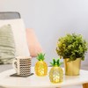 H&OUR Silver Pineapple Glass LED Lamp, Battery-Operated Crystal Decorative Light