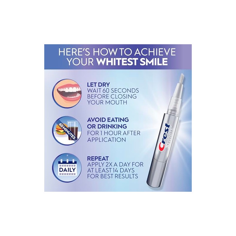 Trace Minerals- Crest 3DWhite Lápiz Blanqueador Dental, Fácil de Usar,