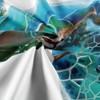 VEIGIKE Sea Turtle Shower Curtain for Bathroom, Ocean Sea Green