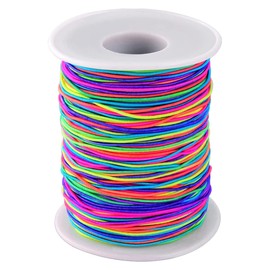 DRERIO 1 mm Elastic Colourful Threads, Elastic Polyester Threads, Jewellery Thread, Rubber Thread, Elastic Cord Band, Elastic Bead Thread, Pearl Jewellery, Craft Bracelets (100 m)