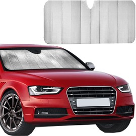 Sonnenschutz Auto Frontscheibe, 131 * 70cm Faltbar Sonnenschirm, Sonnenblende für Windschutzscheibe UV Schutz Universal