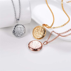 U7 Photo Inside Locket Gold Chain Necklace for Girls Women Vintage European Style Pendant Lockets