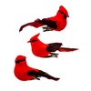 Berfutall-Cardinal Clip On Christmas Tree Ornament Decorations - Red Feathers