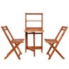 vidaXL Solid Acacia Wood 3 Piece Bistro Set - Folding