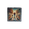 Slate Coaster - Dad Walking with Child & Dog -
