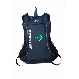 FISCHER Flashing Backpack for Bike, E-Scooter, Scooter & Leisure, LED Indicator for Safety, Visibility, Up to 15 Hours, 16 Litres