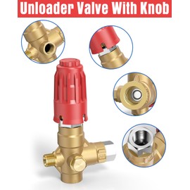 xendy washer Upgraded 350 Unloader Valve for Pressure Washer Pump with Adjustable Knob, Compatible with AR, Comet, BE, Cat Series Pumps | Max 5650 PSI, 390 Bar, 10.5 GPM | OEM Bypass Valve Design
