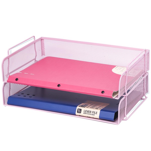 Easepres 2 Tier Stackable Desktop Document Letter Tray Organizer| The