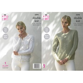 King Cole 5294 Knitting Pattern Womens Easy Knit Raglan Cardigan and Sweater in Galaxy DK