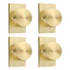 Goldenwarm Gold Dummy Door Knob, Zinc-Alloy Brushed Gold Heavy Duty