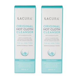 Aldi Lacura - Original Hot Cloth Cleanser with Muslin Cloth | For all Skin Types | 200mL [x2]