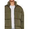 Forever 21 Men's Quilted Funnel-Neck Puffer Jacket, Olive