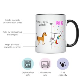 YouNique Designs Social Worker Mug 11 Ounce Social Worker Gifts For Women Social Work Gifts Funny Social Worker Cups (Black Handle)