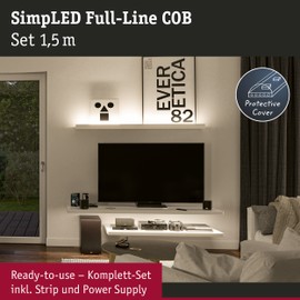 Paulmann 78861 SimpLED LED Strip Full-Line COB Complete Set 1.5 m 7W 750lm 384LEDs/m 3000K 12VA White Metal