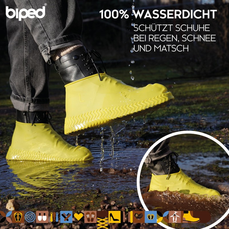 biped 1 Pair of Waterproof Silicone Shoe Covers for Many