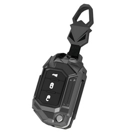 YONUFI Key Fob Cover for Jeep key Case Protector Metal Keychain Compatible for Jeep Wrangler JL Gladiator 3 Buttons Flip Key Holder Shell