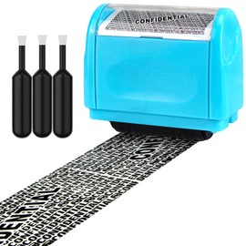 AUXHCYL Confidential Roller Stamp, Data Defender, Identity Theft Protection Roller Stamp, Including 3-Pack Refills, Anti Theft and Privacy Safety(Blue-1)