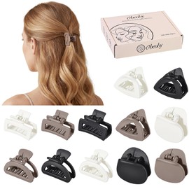 obeoby 12Pcs 1.6-In Small Hair Claw Clips for Women Girl Thin Short Half-up