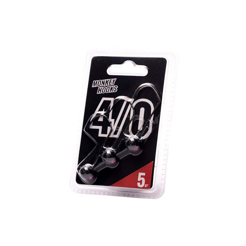 Monkey Lures Hook - 3 Jig Heads, Size/Weight/Colour: Size 4/0