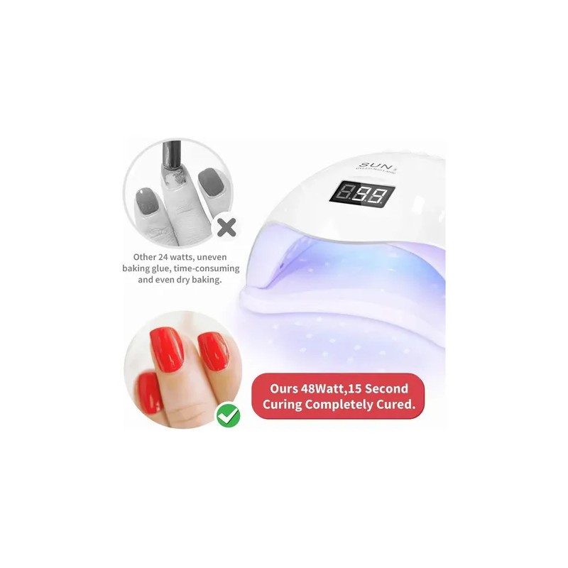 Lampara De Uñas Uv Profesional Secador Uñas Led Con Pantalla