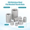 sourcing map 2 Pcs M12 Flat Knurled Thumb Nuts, 304