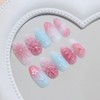 24 Pcs Pink Ombre Press on Nails Short Almond Nail