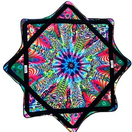 Mougee (moo-JEE) - Classic Flow Star - for Beginners & Advanced - Fun & Challenging Flow Toy - Vibrant Colors & Patterns Durable - 27 Diameter - 15 Ounce Weight (Cosmic Coil)