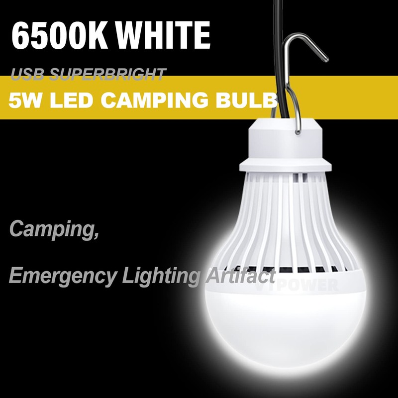 VTpower 2 Pack USB LED Camping Light 5W, Portable LED