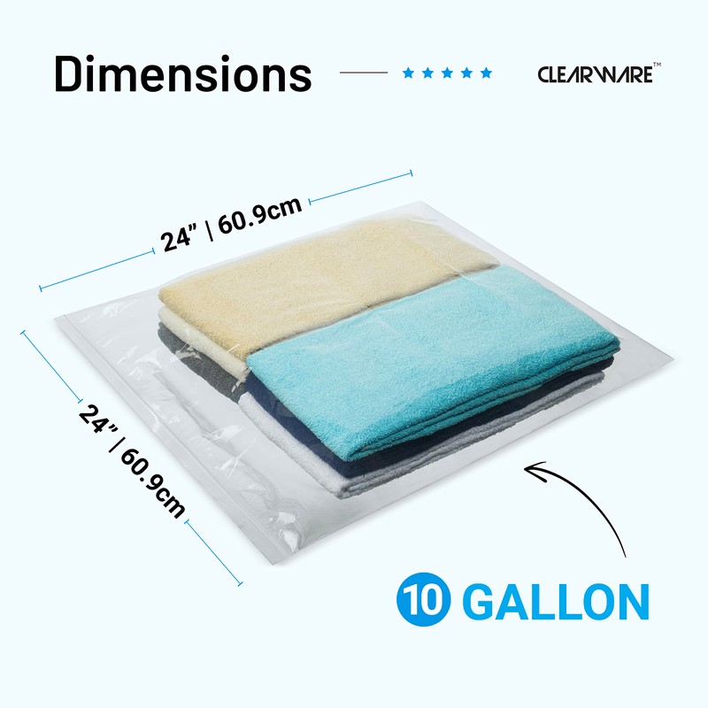 15 Count - Large Storage Bags With Zipper Top, 10