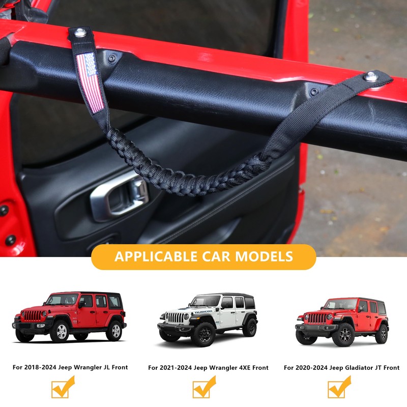 RERPRO Front Door Roll Bar Grab Handles Compatible with 2018-2024