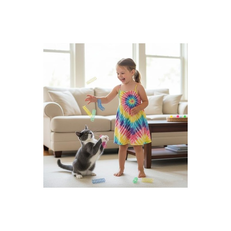 Ethical Thin Colorful Springs Juguete para Gato, Paquete de 10