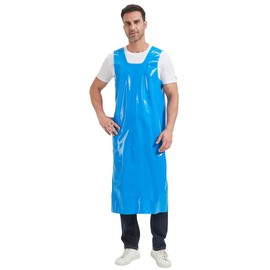 Nanxson Unisex Waterproof Apron Lightweight TPU Work Coat Work Apron for Kitchen, Industry, Cleaning CFS0012, blue