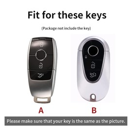 ontto Leather Key Fob Cover Keyring fit for Mercedes A C E S G GLS CLA Class W213 W177 W205 W222 W177 AMG accessories Zinc Alloy Smart Key Case shell Holder bag keychain 3 buttons Red A