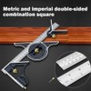 HYSHLC Combination Square 300 mm Set Carpenter's Angle Adjustable Protractor